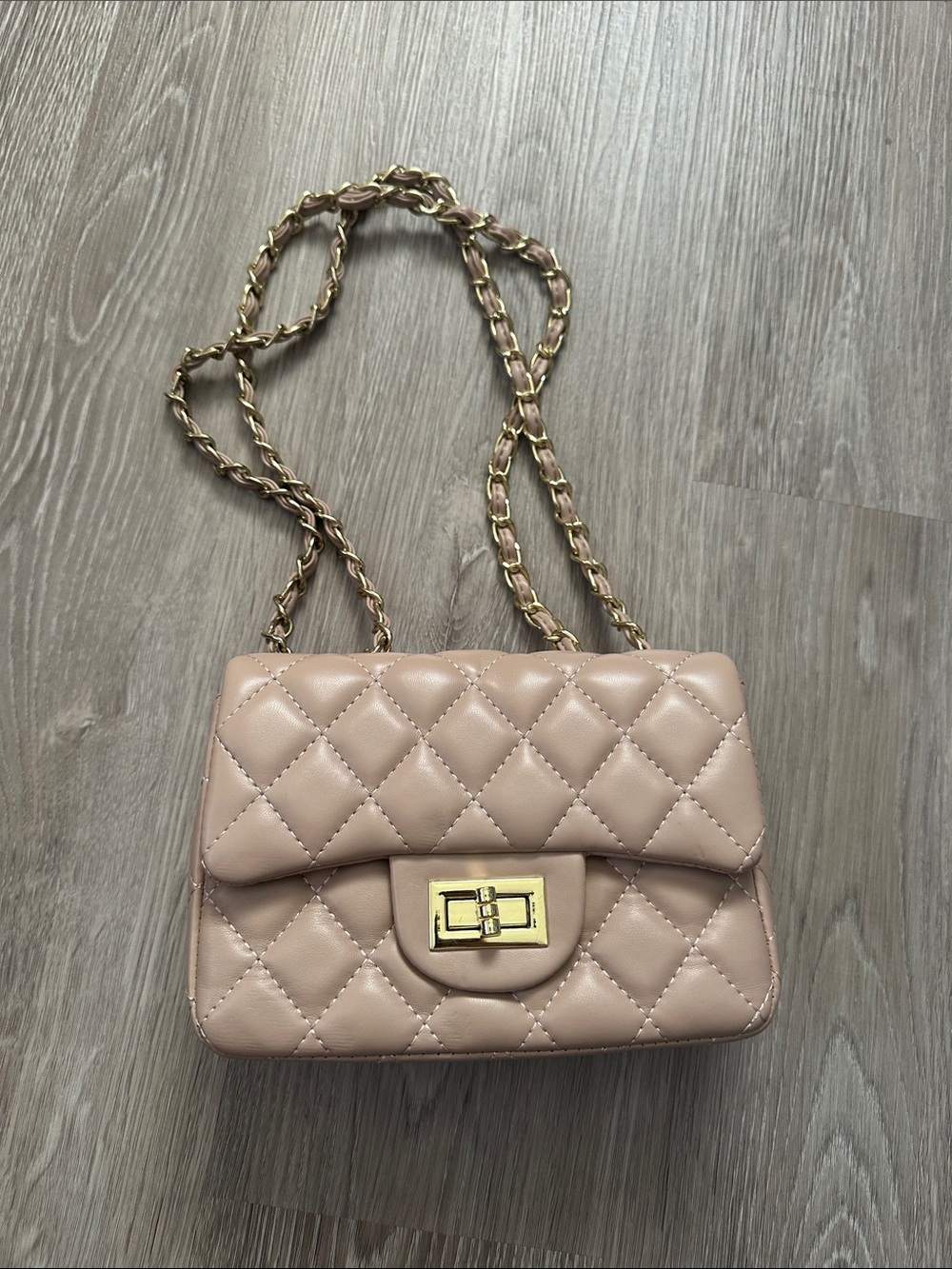 Tan Quilted Leather Bag